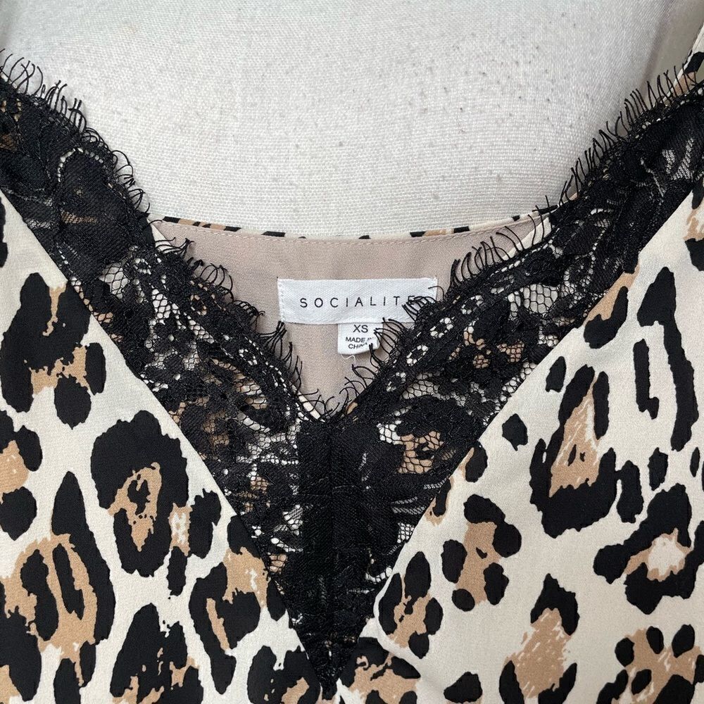 Socialite Leopard Print Lace Trim Camisole - Picture 3 of 5